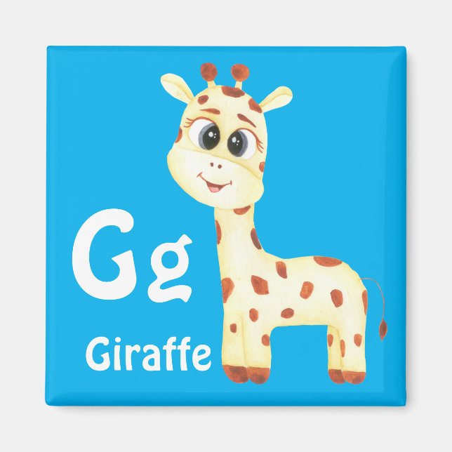 Giraffe personalise ABC: Letter G - Add Your Name Magnet (Front)