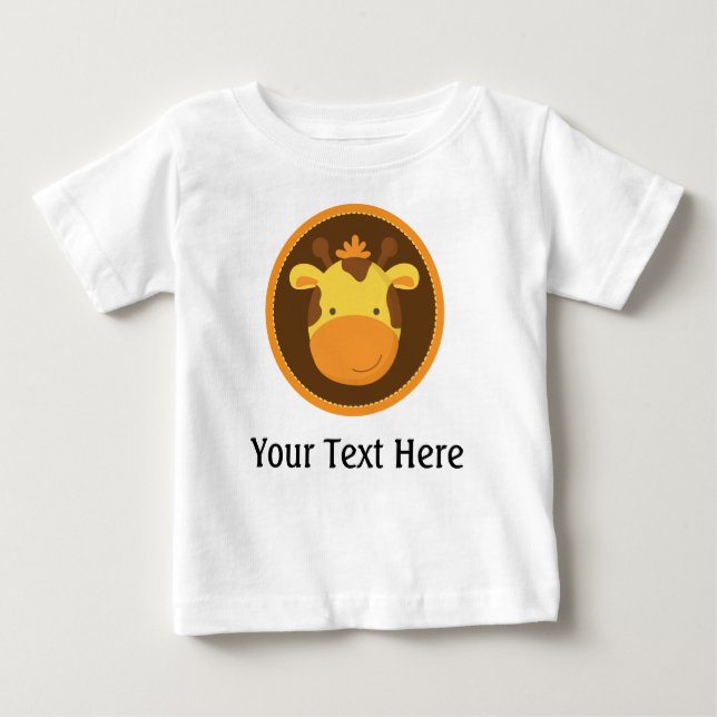 Giraffe Personalised Baby T Shirt (Front)