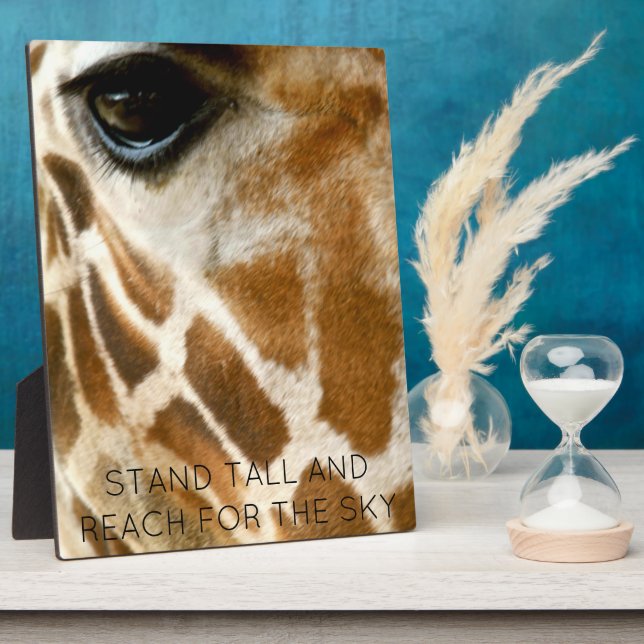 Giraffe Photo Wild Animals | Inspirational Quotes Plaque (Side)