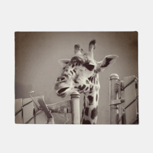 Giraffe Photograph - Vintage Style Doormat