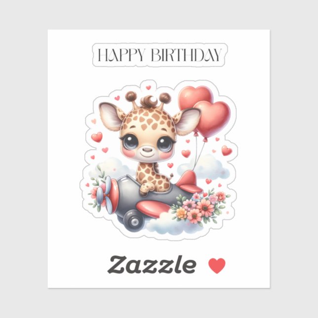 Giraffe Pilot Birthday (Sheet)