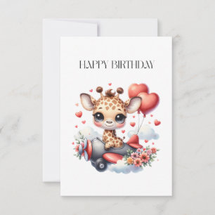 Giraffe Pilot Birthday RSVP Card