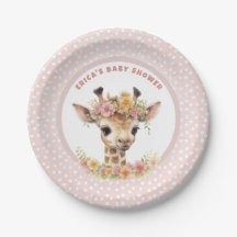 Giraffe Pink Baby Girl Shower Sprinkle Wild Jungle