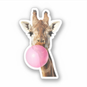 Giraffe Pink Bubble Gum Cute Funny Animal Lover