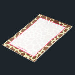 Giraffe & Pink Personalised Notepad<br><div class="desc">A notepad featuring a giraffe print background and a sheer centre section outlined in pink.  Personalise with your name in pink.</div>
