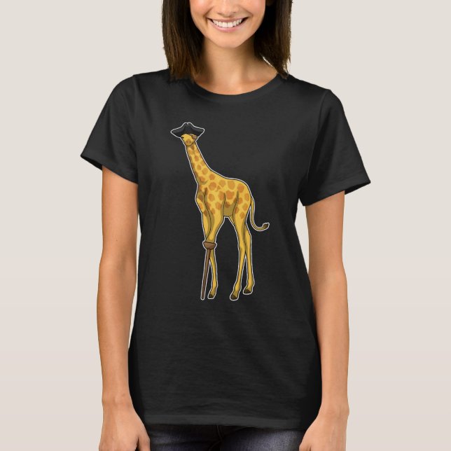 Giraffe Pirate Pirate hat T-Shirt (Front)