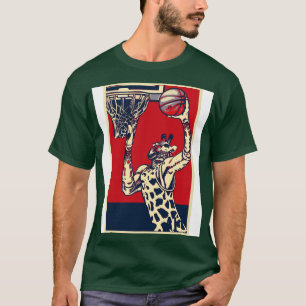 Giraffe Playing Basketball T-Shirt