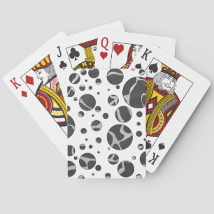 Giraffe Polka Dot Black and Light Grey Print Playing Cards