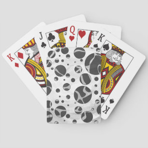 Giraffe Polka Dot Black and Light Grey Print Playing Cards