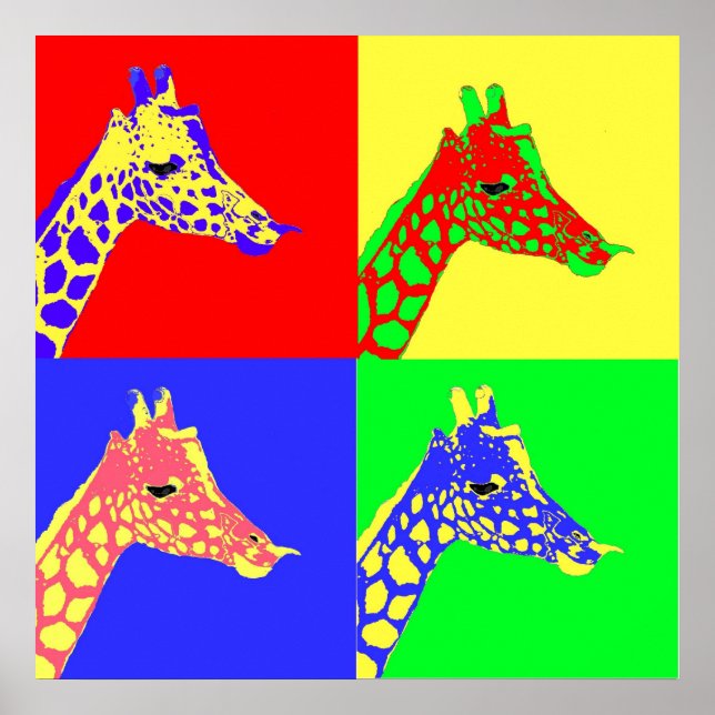 Giraffe Pop Art Poster (Front)