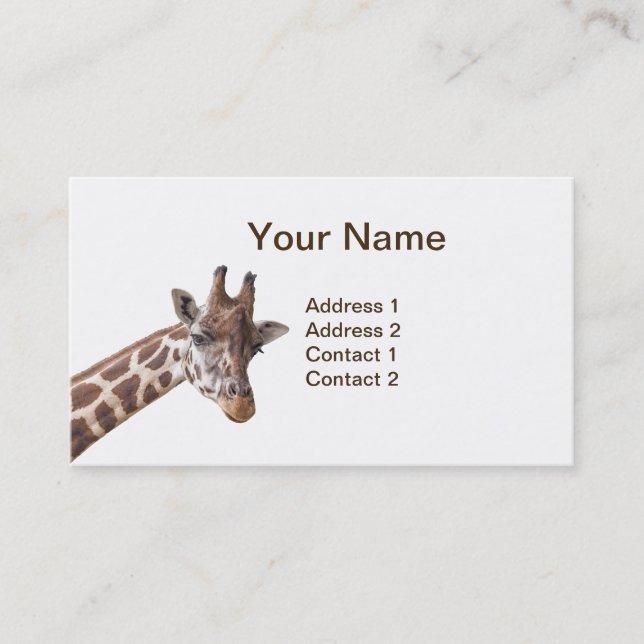 Giraffe Portrait Business Cards (Front)