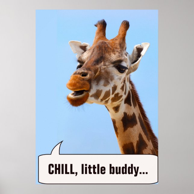 Giraffe Portrait customisable text poster (Front)