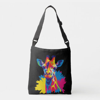 Giraffe Portrait Illustration Watercolour Painting Crossbody Bag
