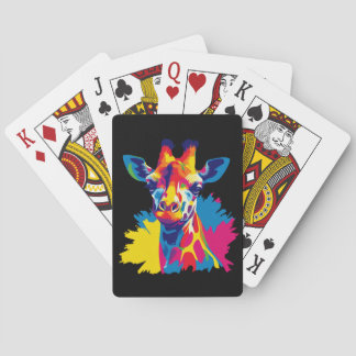 Giraffe Portrait Illustration Watercolour Painting Playing Cards