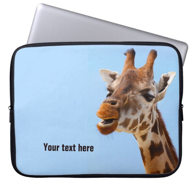 Giraffe Portrait laptop sleeve (Front)