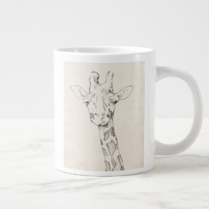 Giraffe Portrait Sketch Large Coffee Mug