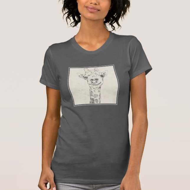 Giraffe Portrait Sketch T-Shirt (Front)