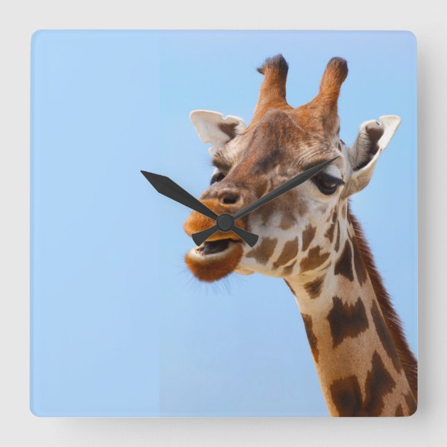 Giraffe Portrait wall clock (Front)