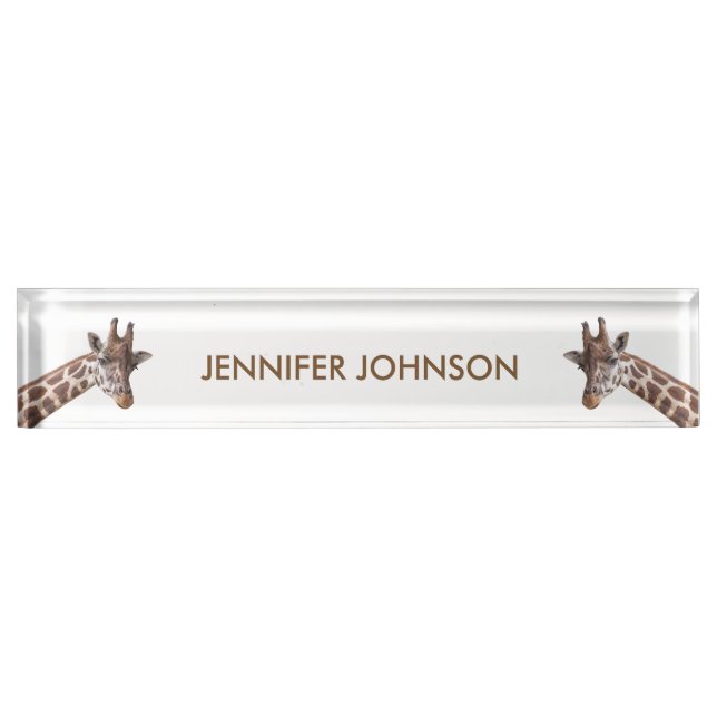 Giraffe Portraits Personalised Name Nameplate (Front)