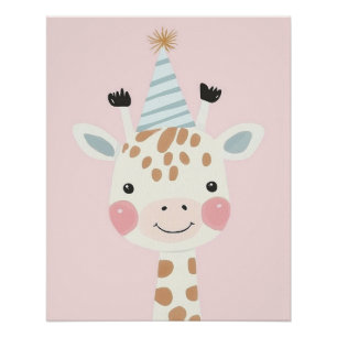 Giraffe Poster, Animal Wall Art, Nursery Decor