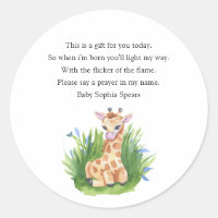 Giraffe - Prayer Candle Label