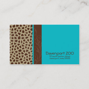 Giraffe Print [blue] Business Cards