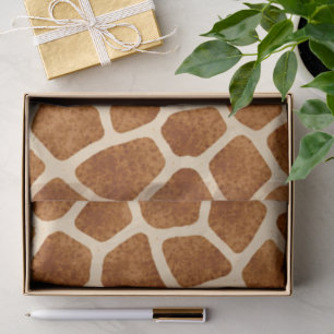 Giraffe Print Brown Tan Baby Shower Safari-Themed  Tissue Paper