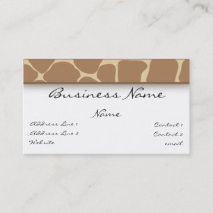 Giraffe Print Business Card