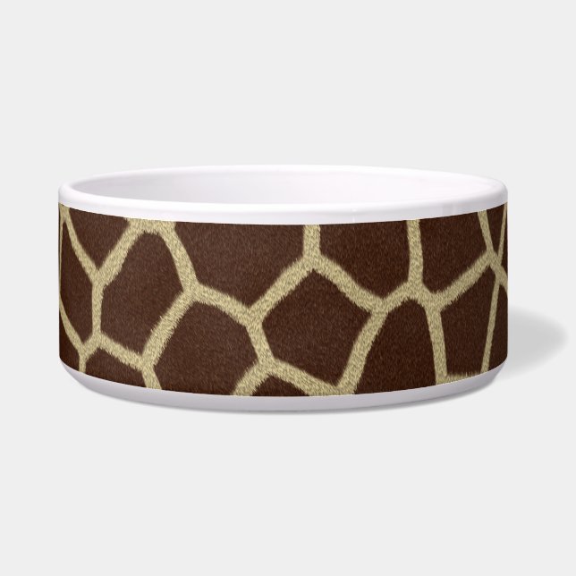 giraffe print cat food bowl (Front)