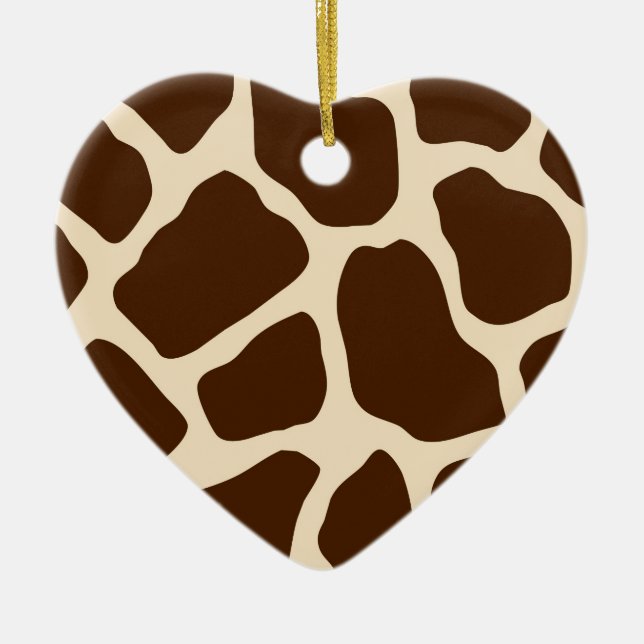Giraffe Print Ceramic Tree Decoration (Front)