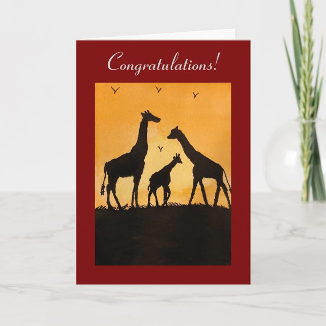 Giraffe Print Congratulation Greeting Card (Front)