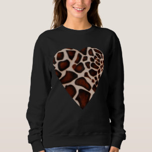 Giraffe Print Heart Pattern Gift Giraffe Skin Sweatshirt