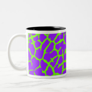 Giraffe Print Mint Amethyst Two-Tone Coffee Mug