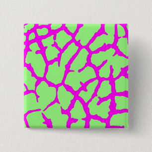 Giraffe Print Mint Fuchsia 15 Cm Square Badge