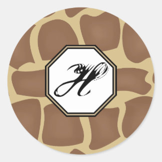 Giraffe Print Monogram Stickers
