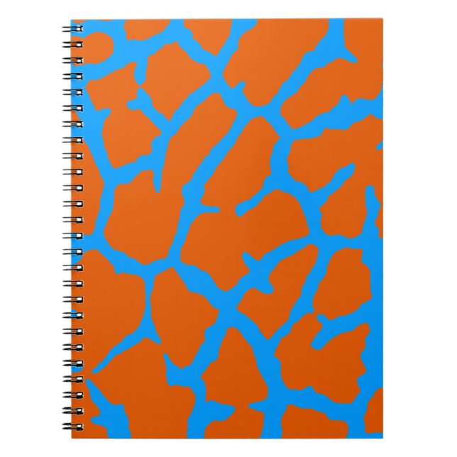 Giraffe Print Orange Cyan Notebook (Front)
