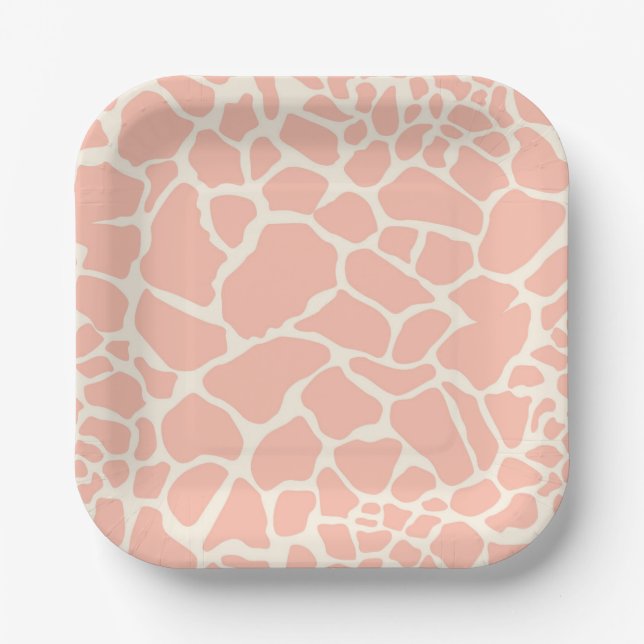 Giraffe Print Paper Plate (Front)