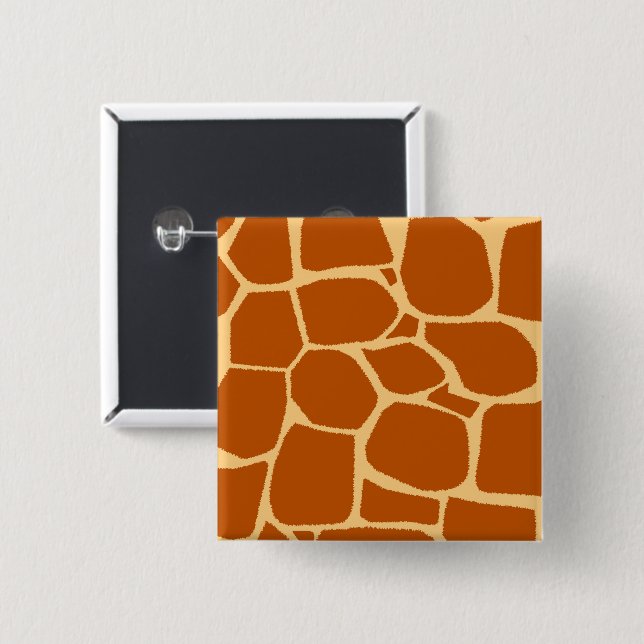 Giraffe print pattern 15 cm square badge (Front & Back)