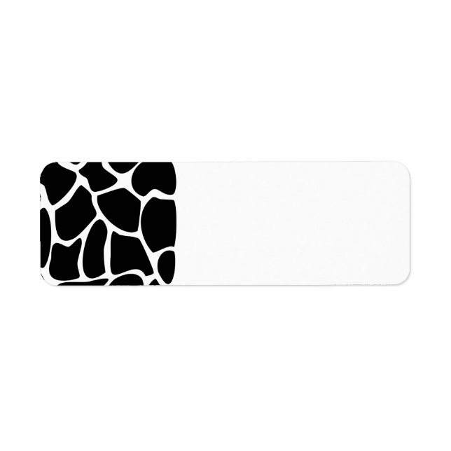 Giraffe Print Pattern. Animal Print Design, Black (Front)