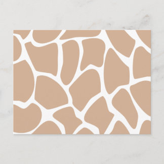 Giraffe Print Pattern in Beige. Postcard