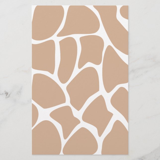 Giraffe Print Pattern in Beige. Stationery (Front)