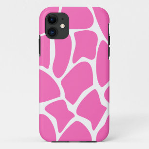 Giraffe Print Pattern in Bright Pink. iPhone 11 Case
