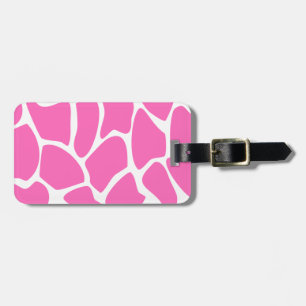 Giraffe Print Pattern in Bright Pink. Luggage Tag