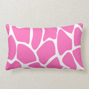 Giraffe Print Pattern in Bright Pink. Lumbar Cushion