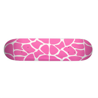 Giraffe Print Pattern in Bright Pink. Skateboard