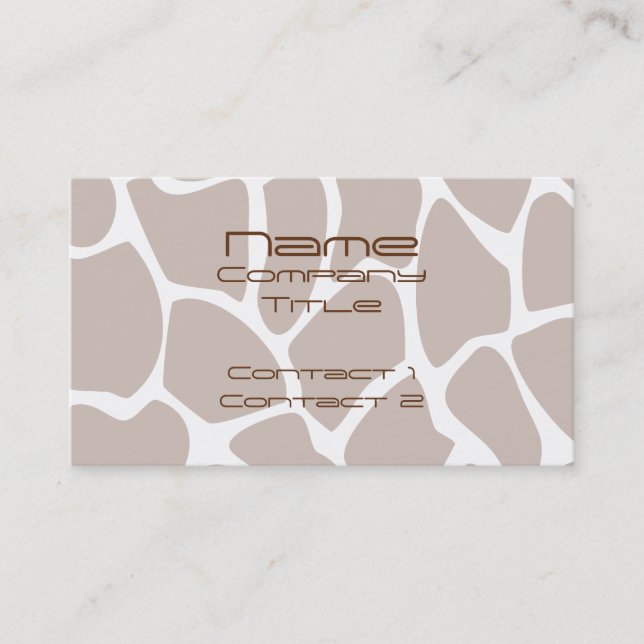Giraffe Print Pattern in Brown. Business Card (Front)