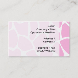 Giraffe Print Pattern in Candy Pink. Business Card