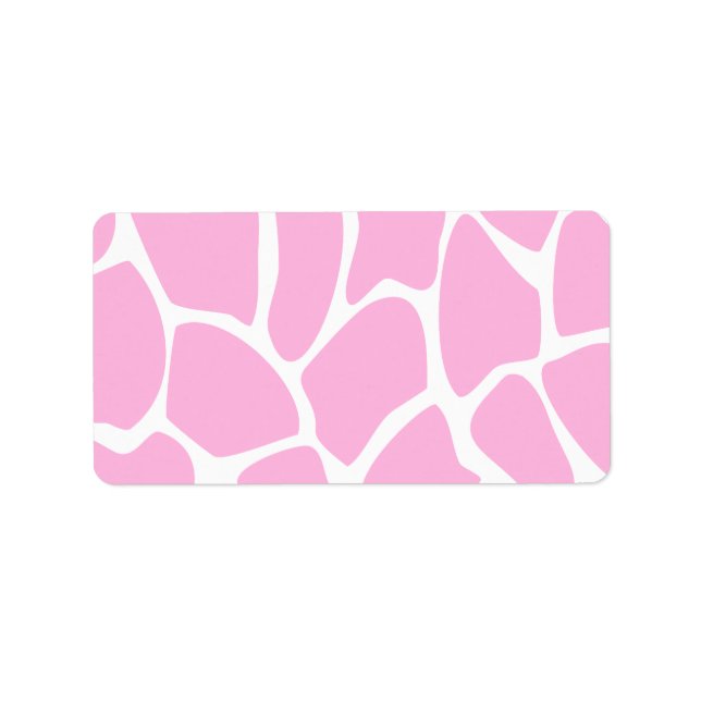 Giraffe Print Pattern in Candy Pink. Label (Front)