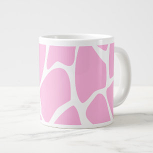 Giraffe Print Pattern in Candy Pink. Large Coffee Mug