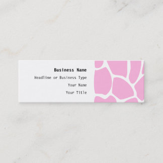 Giraffe Print Pattern in Candy Pink. Mini Business Card